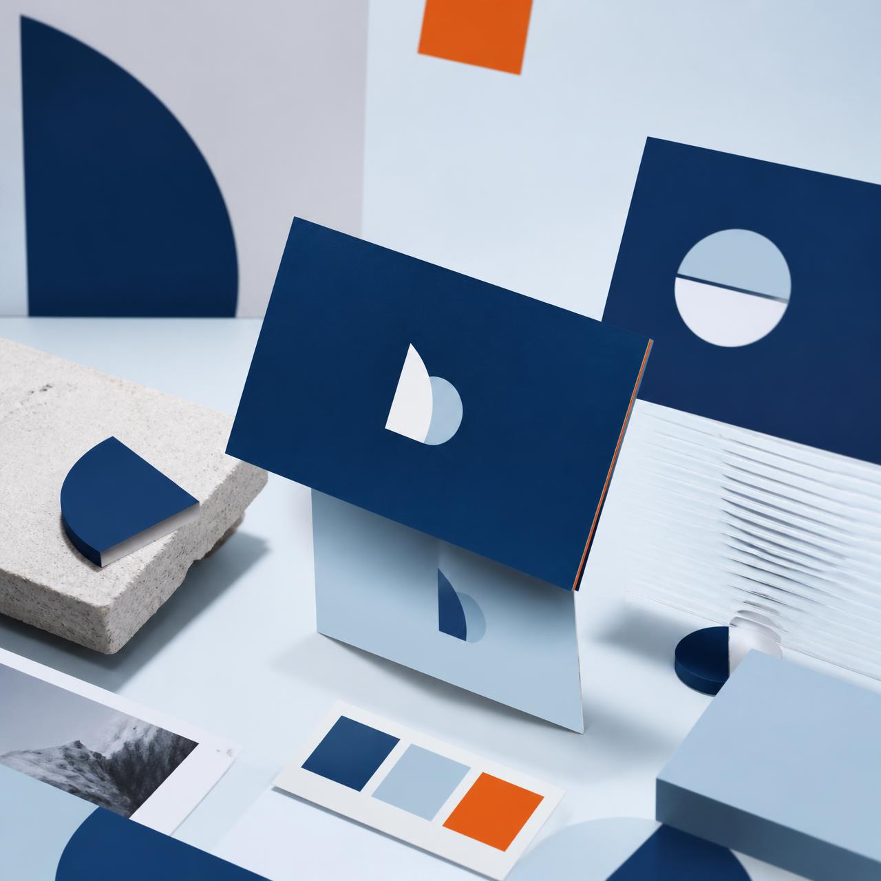 Composição elegante com elementos de design gráfico e identidade visual